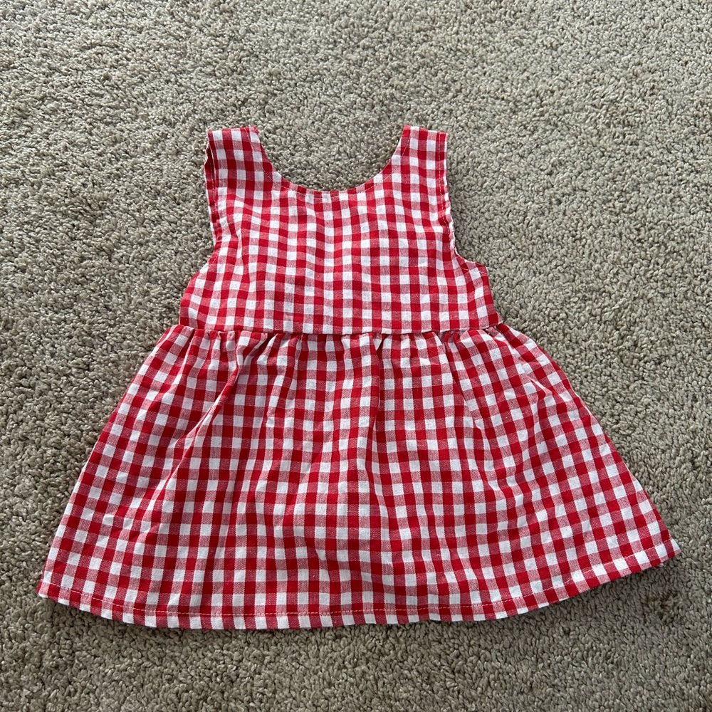 Red and White Checkered Baby Dress